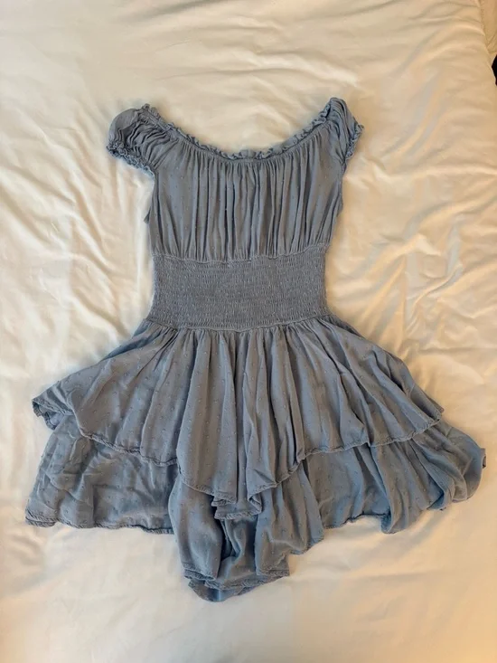 Princess Polly Love Galore Romper Light Blue in US4 - Picture 3 of 4